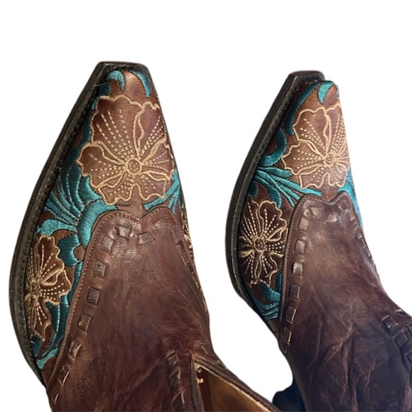 OLD GRINGO embroidered low boots booties size 10 Erin 5” shooties - Picture 3 of 10